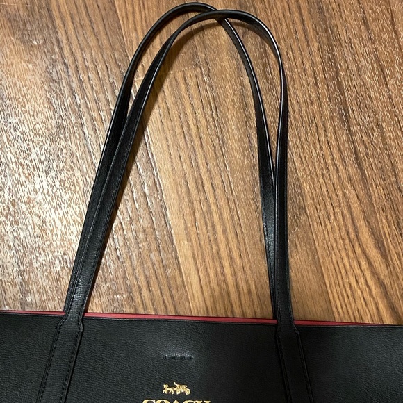 SOLD Coach Avenue Tote (Black/Red) - Picture 7 of 9
